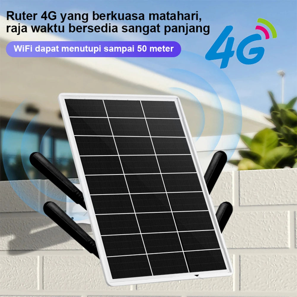 Portable 4G LTE Solar WiFi Router with 25600mAh Battery & SIM Slot Waterproof Outdoor Hotspot