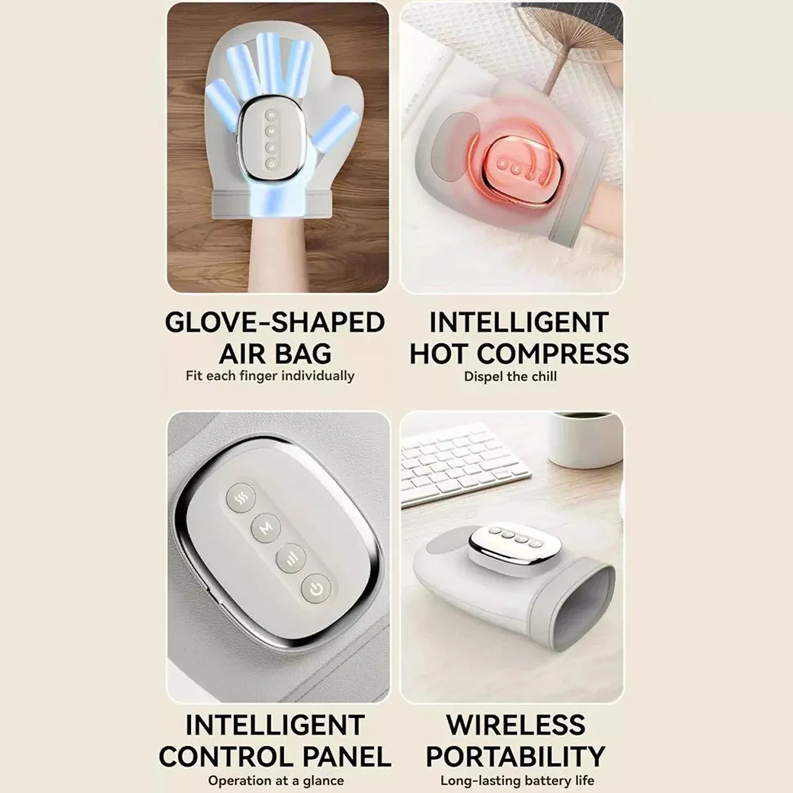5-Level Air Compression Cordless Hand Therapy Massager