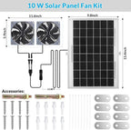 10W Solar Ventilator with Auto Temperature Control for Greenhouses & Sheds