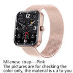 Fitness Smart Watch with Body Temp & Blood Pressure – Pink Silicone Strap