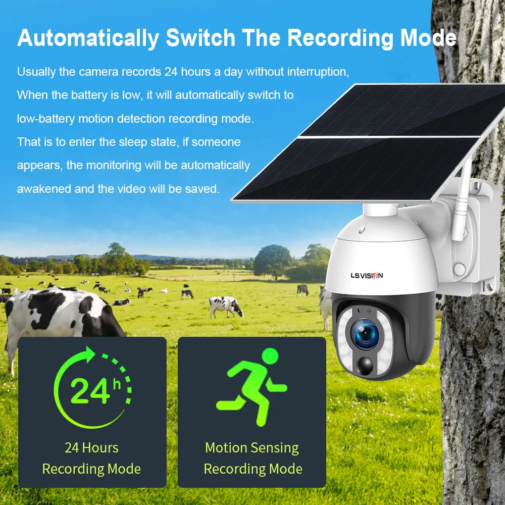Wireless Outdoor Solar Security Camera – 32G Storage