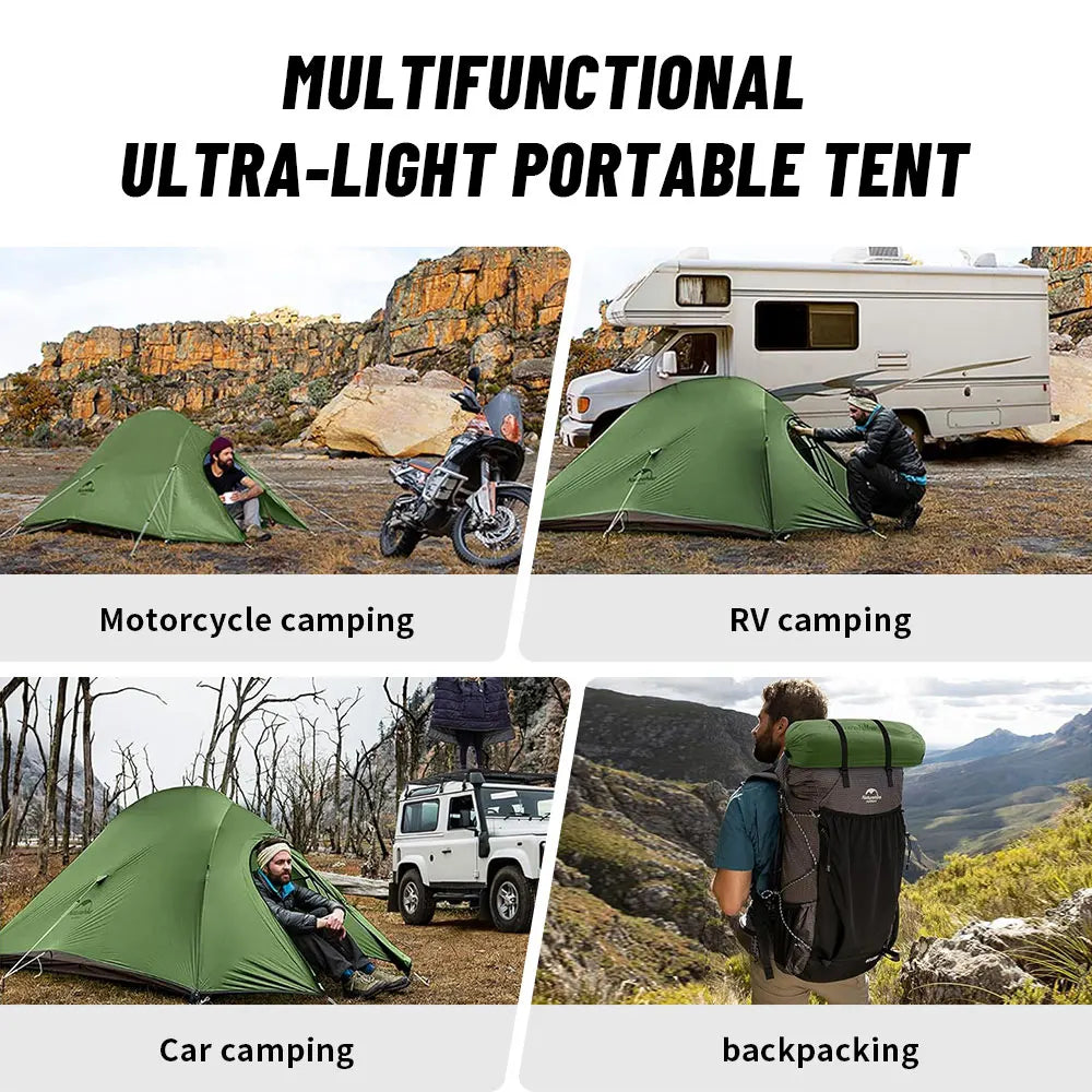 2 Person Ultralight Camping Tent with Skirt Amber