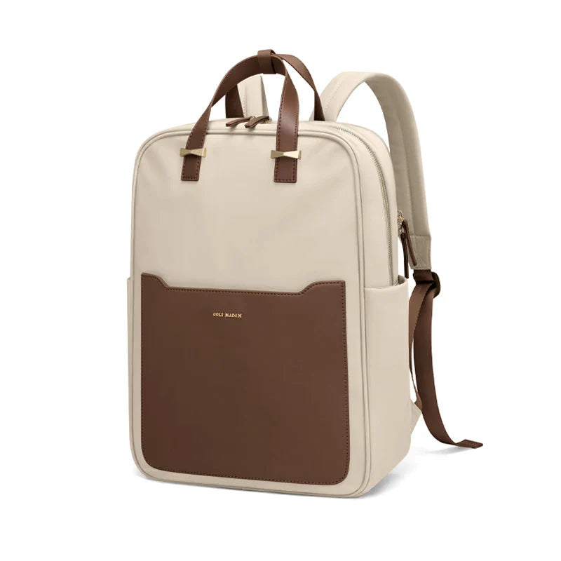Waterproof Laptop Backpack for Women – Khaki, 14" Travel Bag
