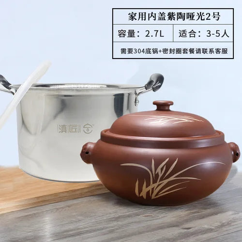 Home Steamer Clay Pot for Night Sweat Chicken 3L