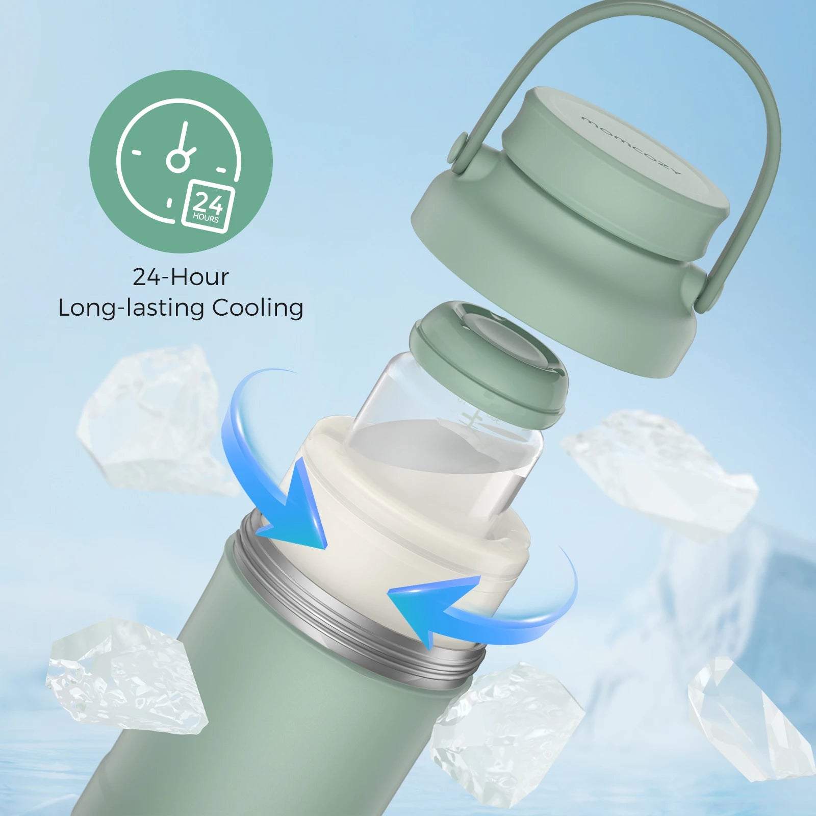 Portable 22oz Breast Milk Cooler with 24H Rechargeable Chilling Cordless & Travel-Friendly