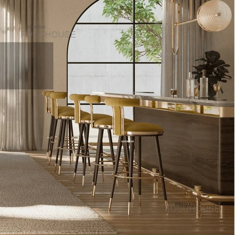 Luxury Wooden Bar Chair, Modern Kitchen Furniture