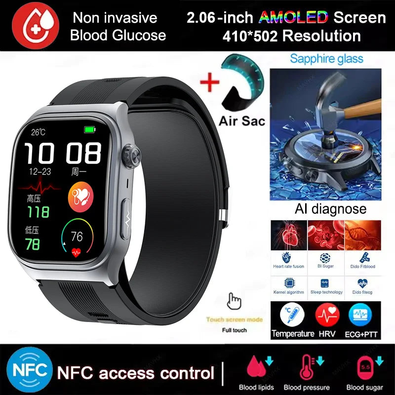 Waterproof Fitness Smartwatch with NFC and Heart Rate