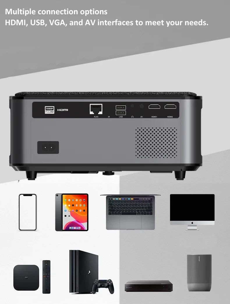 Portable Full HD Home Cinema Projector – Black AU