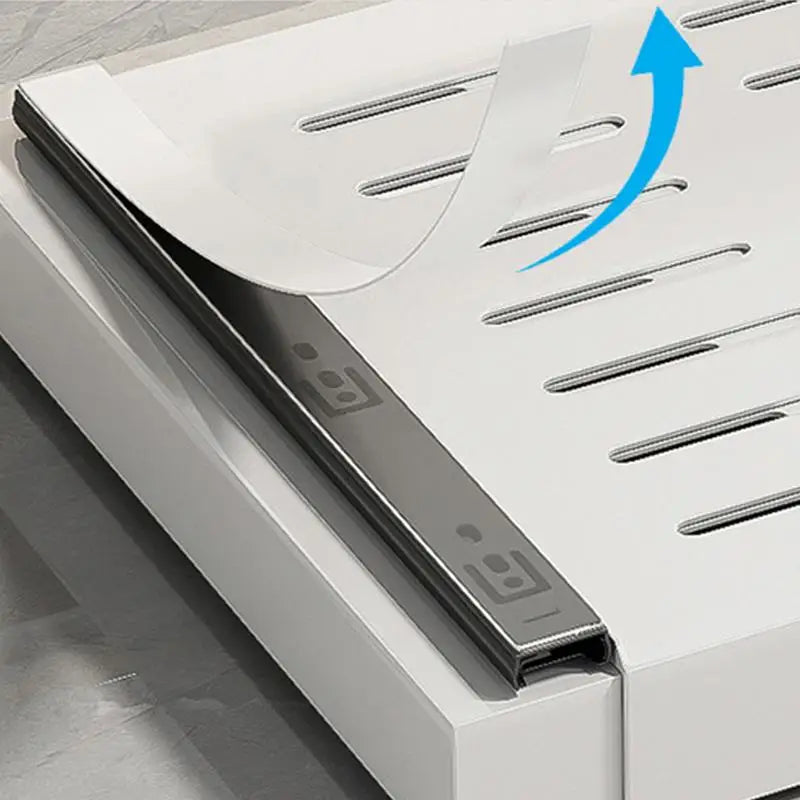 Pull-Out Kitchen Drawer Organizer Carbon Steel No Drill 48cm
