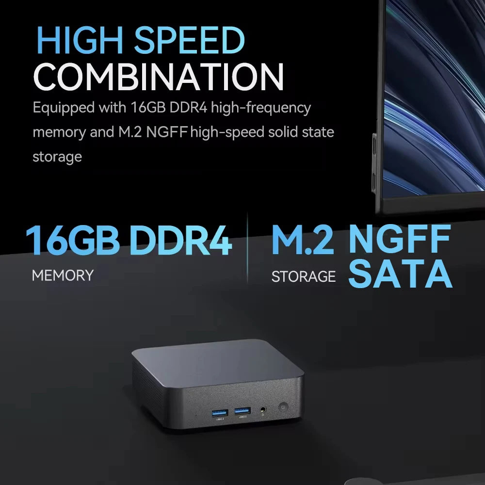 Mini Desktop PC Portable Intel i9 16GB RAM 1TB SSD Black