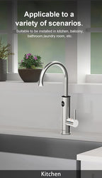2-in-1 Stainless Steel Electric Water Tap with Instant Heating & Temperature Display