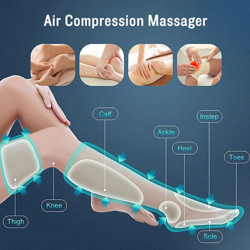 Portable Pneumatic Leg Massager for Calf and Thigh Relief