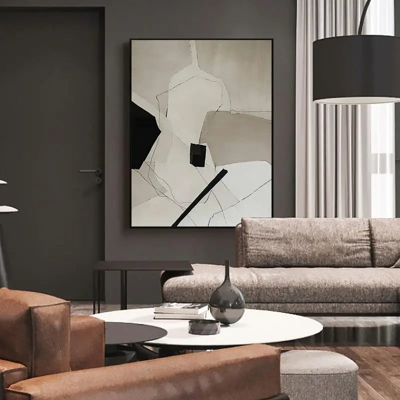 2-Piece Abstract Canvas Wall Art Set with Black Frame