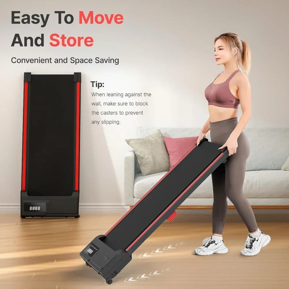 2-in-1 Under Desk Walking Pad Treadmill with Remote