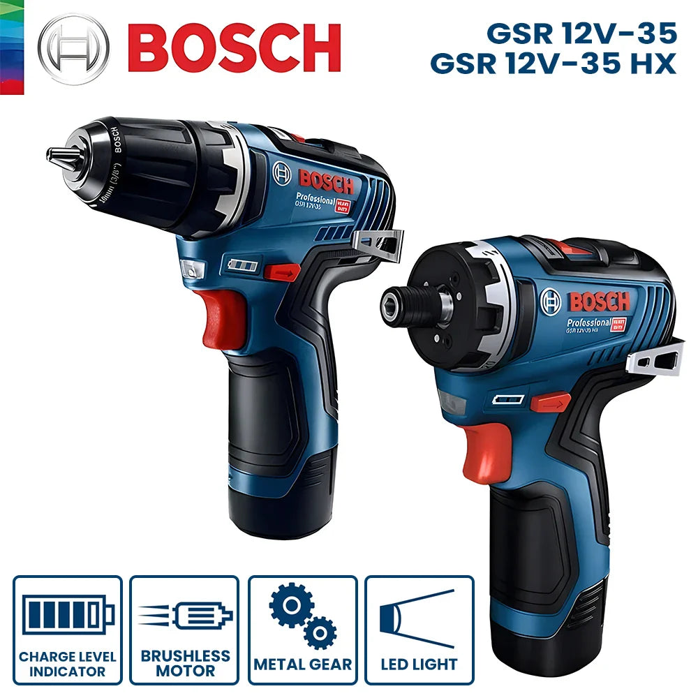 Compact Cordless Screwdriver Drill for Home DIY, 32mm Wood Capacity  GSR 12V-35 2Ah  2