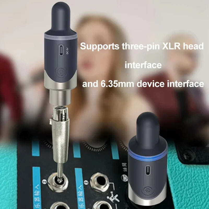 Portable UHF XLR Mic Adapter – 48V, 6-8hr Battery