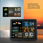 Digital Weather Station Clock A1 – Indoor/Outdoor Temperature & Humidity Monitor with Sunrise/Sunset, Tide, Dual Alarms