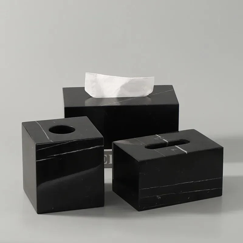 Large Marble Tissue Box Square Modern Design for Home Decor