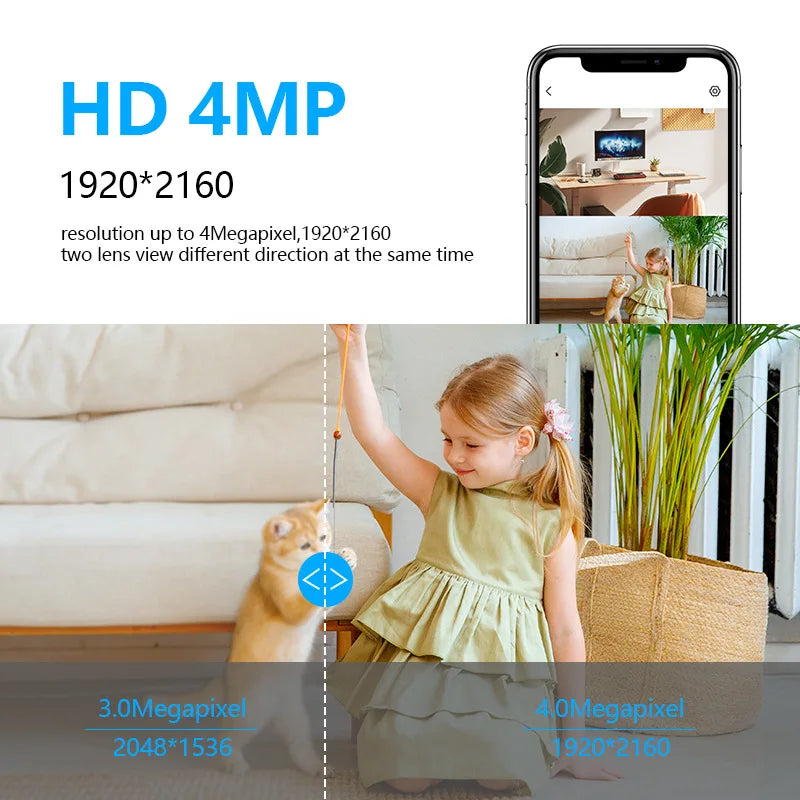 Indoor Security Robot Dog Camera with Voice & Alerts  add 128GB card