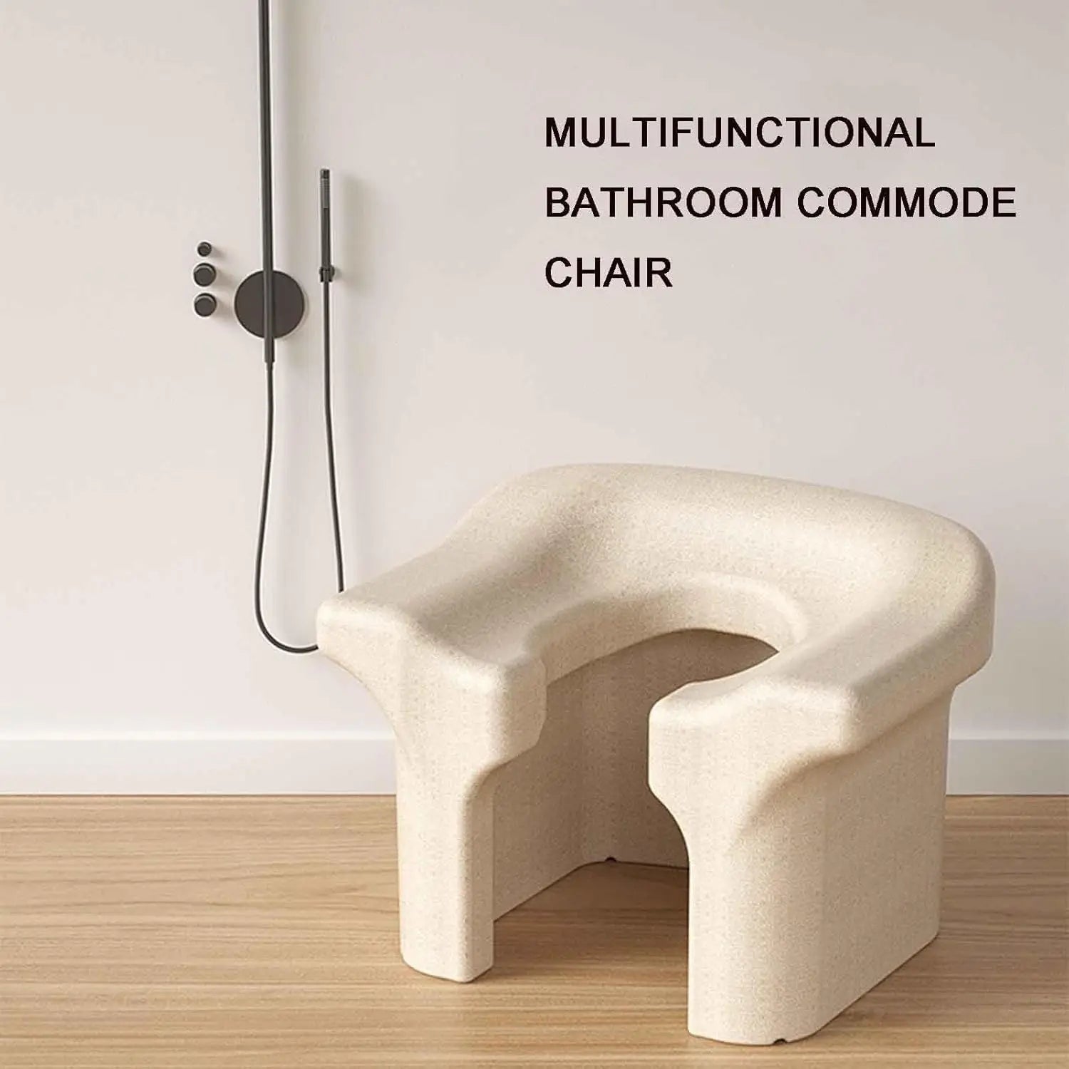 Portable Commode & Shower Chair Lightweight Water-Resistant Bath Stool for Seniors