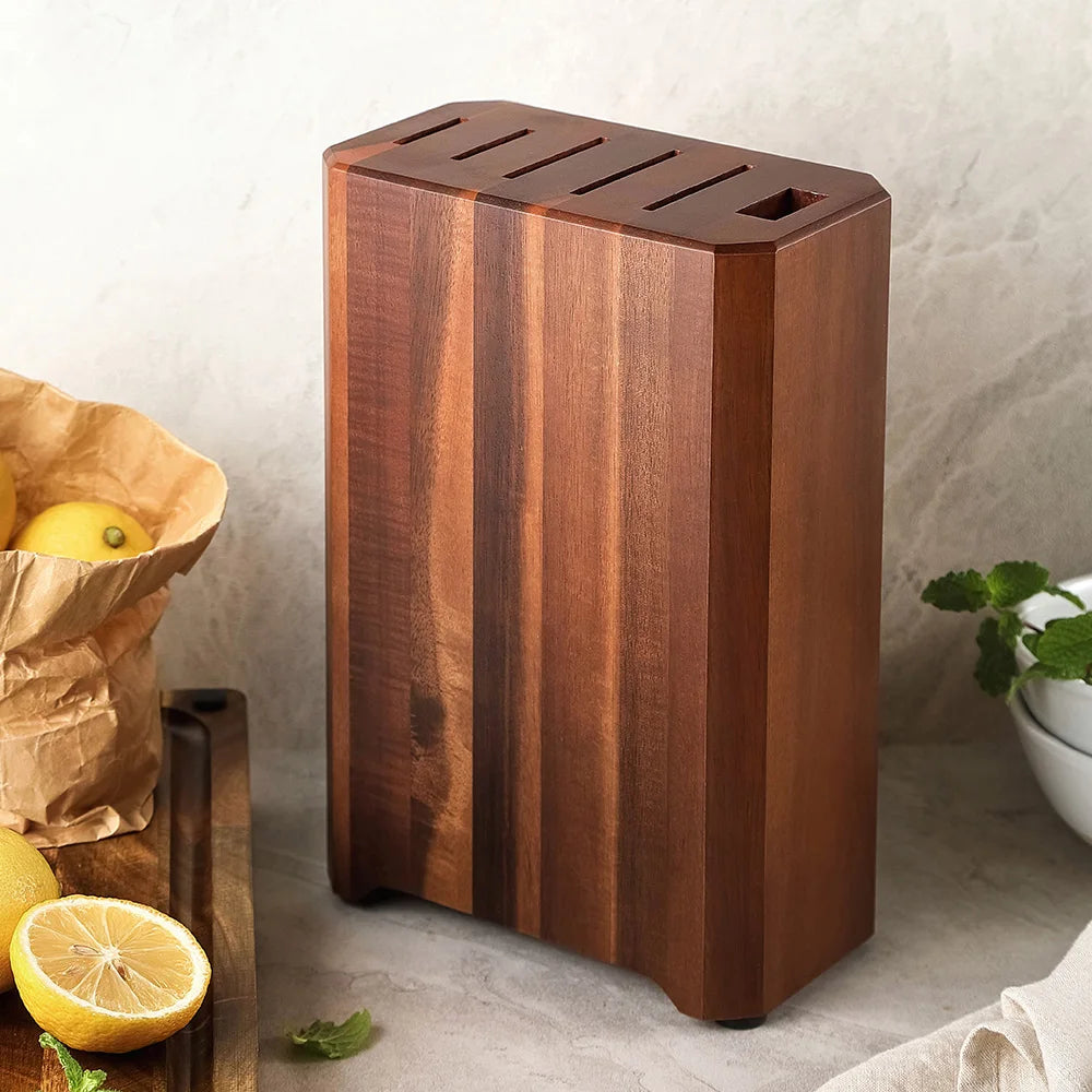 Wooden Knife Block with 6-Slot Storage for Kitchen Knives
