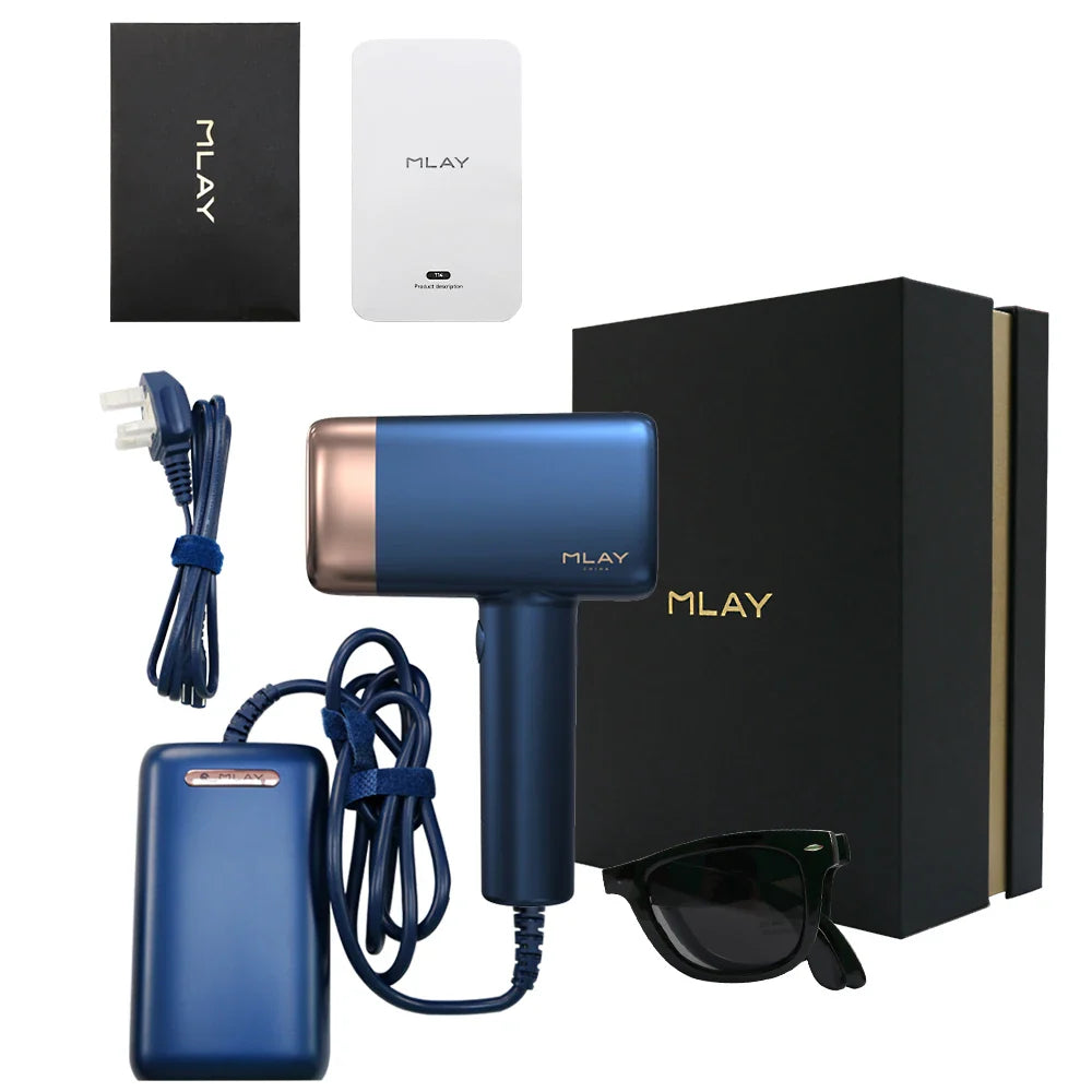 Painless IPL Hair Removal Epilator with Replaceable Lens skyblue device