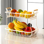 Black Steel Kitchen Storage Rack for Fruit and Veggies