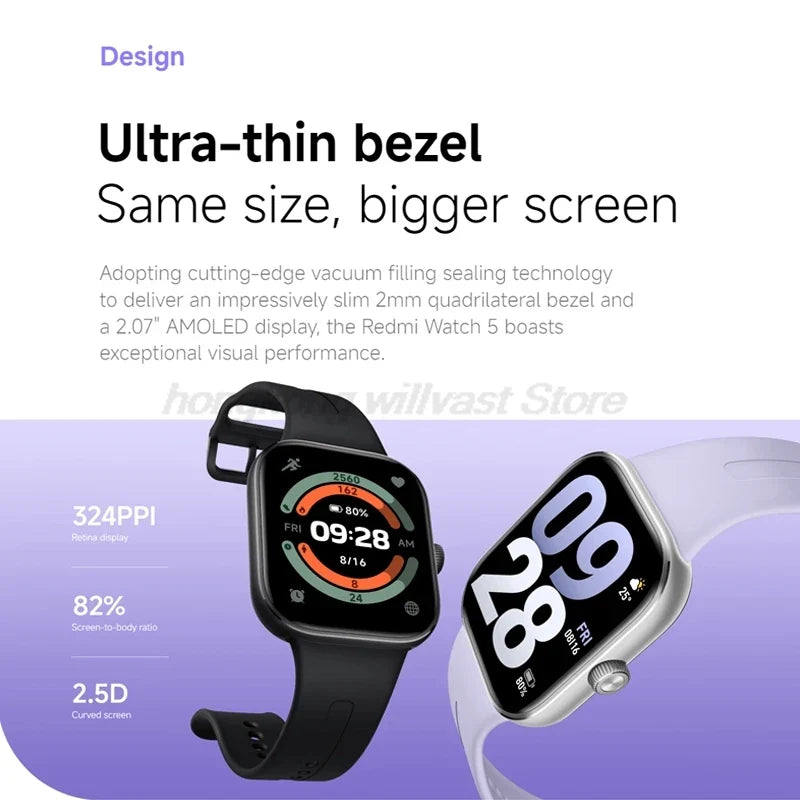 Bluetooth Smartwatch with 2.07" AMOLED Display & 24-Day Battery - Gray n Pink Strap
