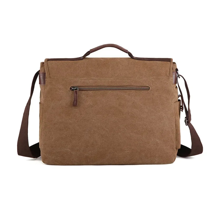 17-Inch Canvas Laptop Messenger Bag for Work and Daily Use