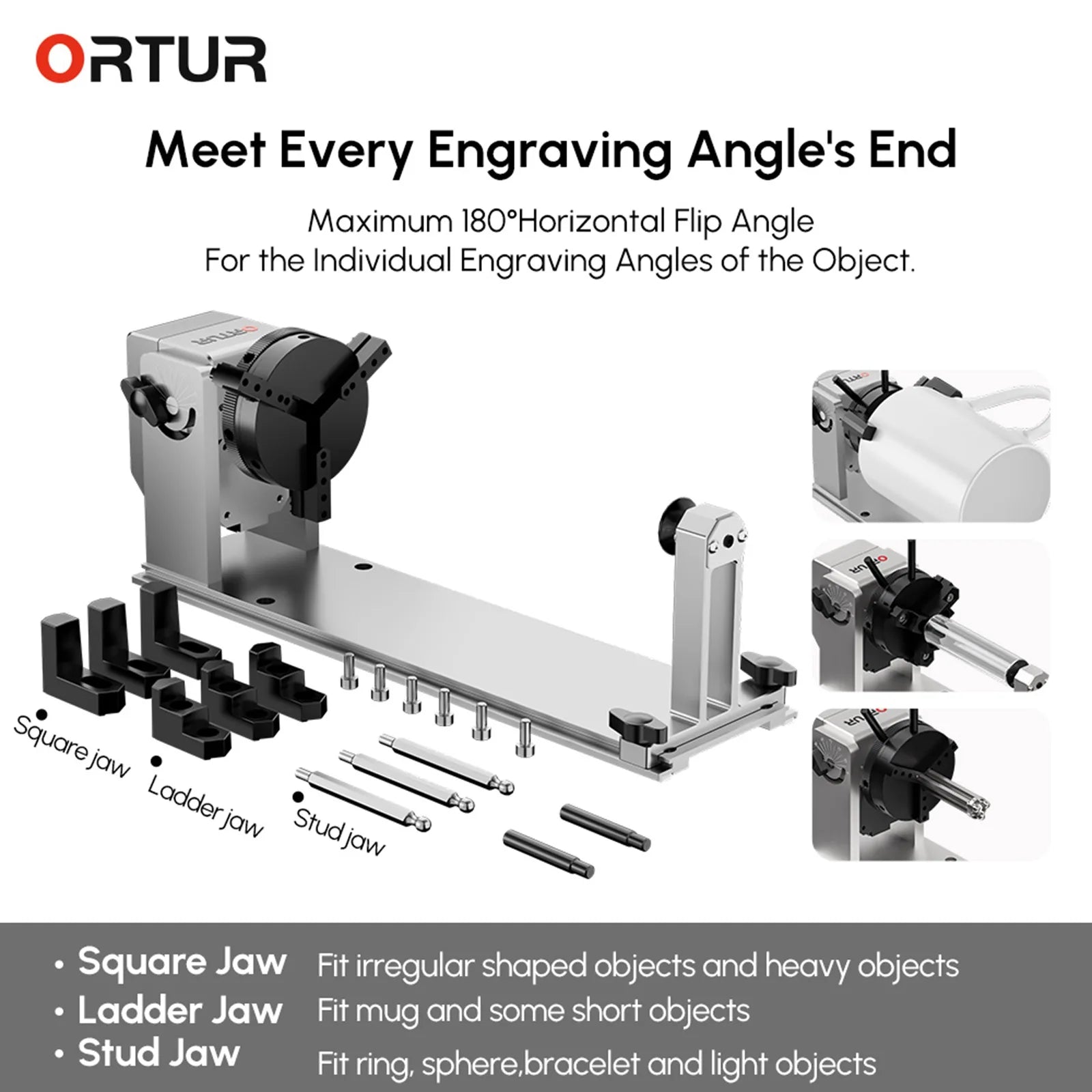 360° Rotary Roller Chuck Y-Axis for Laser Engraving Cylindrical Items