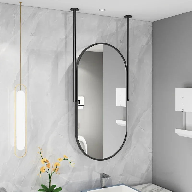 Contemporary Lighted Wall Mirror Oval Framed Vanity for Bedroom, Bathroom, or Hotel Use