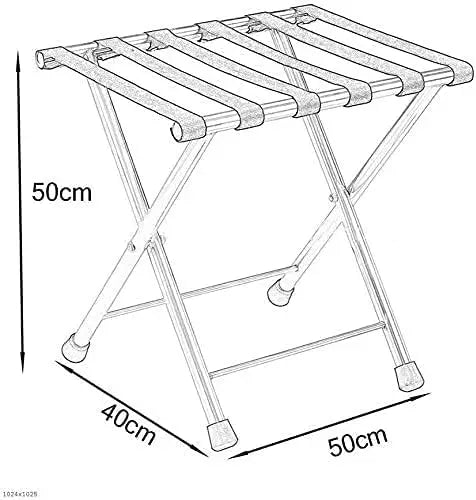 Portable Folding Stainless Steel Luggage Rack Space Saving Suitcase Stand for Hotels & Homes