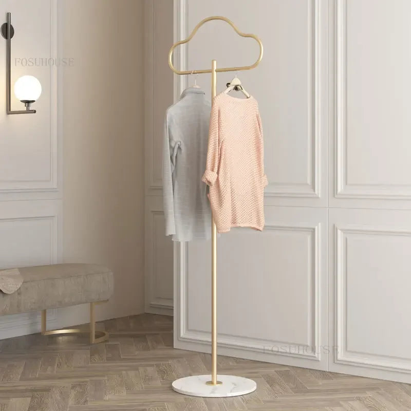 Modern Metal Coat Rack Slim Space-Saving Clothes Stand for Bedroom, Porch, or Apartment