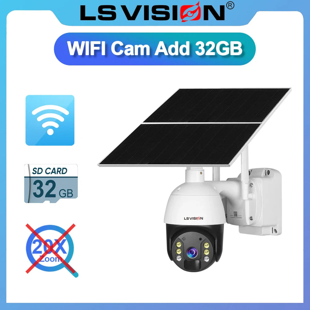 Wireless Outdoor Solar Security Camera – 32G Storage