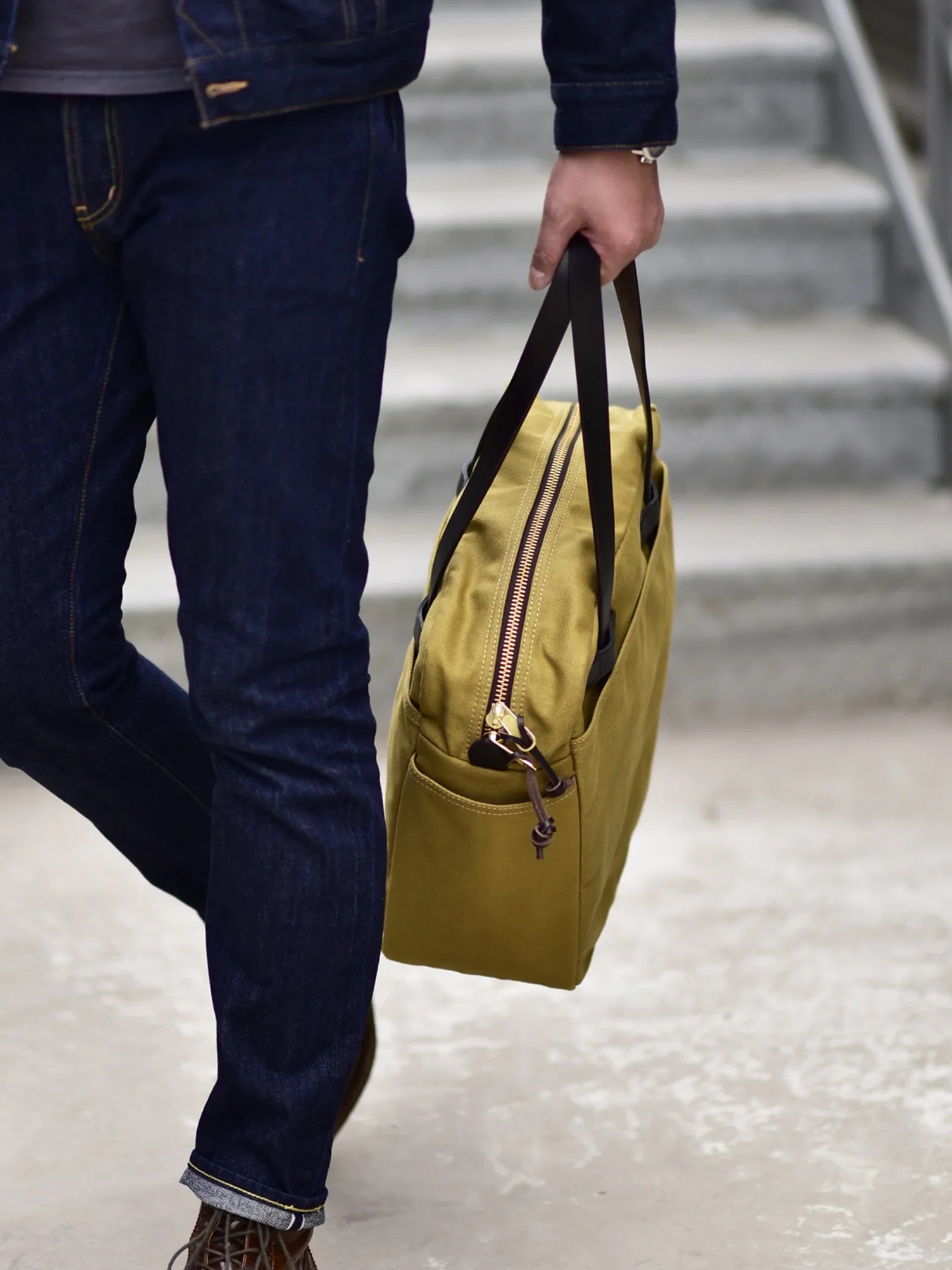 Large Canvas Travel Tote Bag – Khaki, Waterproof & Durable