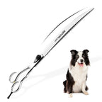 Professional 10-Inch Straight Pet Grooming Scissors Polished Silver, 440C Steel Blades