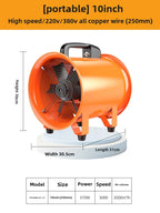 10 Inch Portable 220V Axial Exhaust Fan for Ventilation