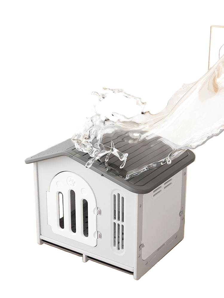 Washable Pet Kennel for Small Dogs & Cats Lightweight Plastic House for Indoor & Outdoor Use