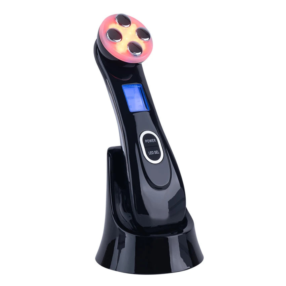 Microcurrent LED Facial Device with 6 Light Modes in Black with Box