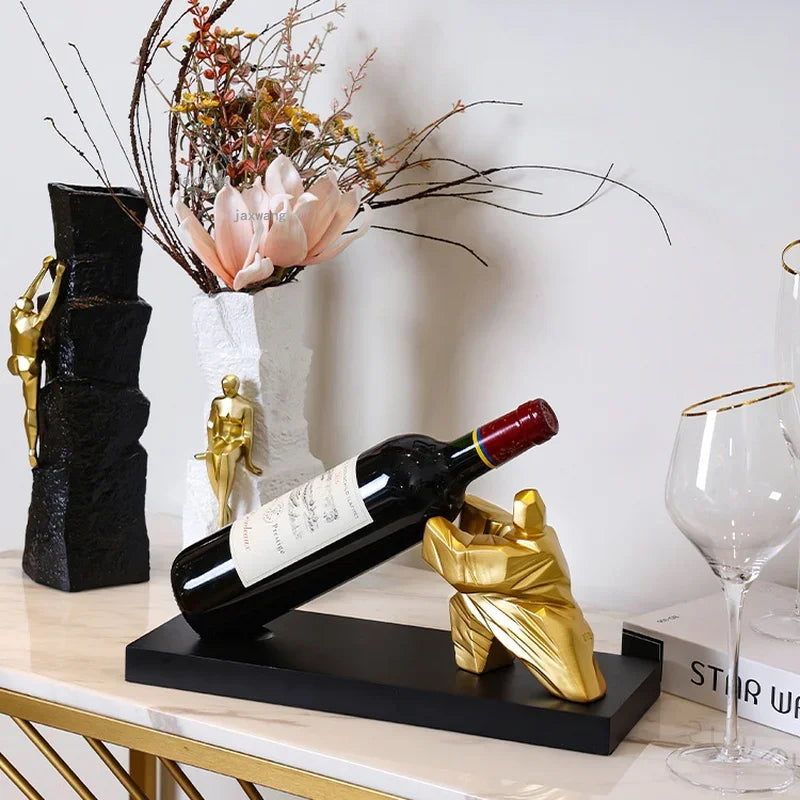 Modern Luxury TV Cabinet with Wine Rack Living Room Storage & Display Shelf