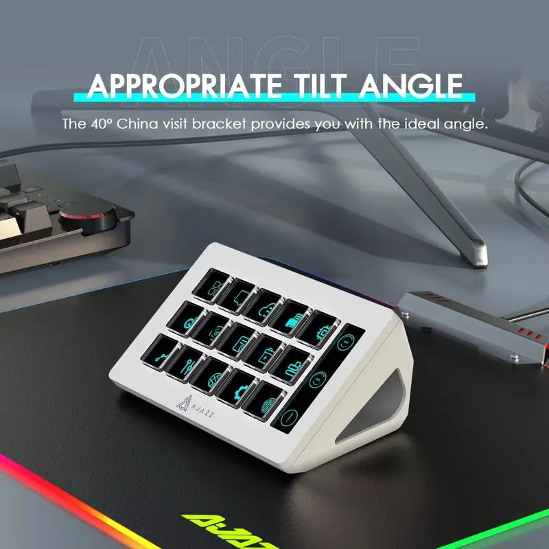 Mini Gaming Stream Deck with Versatile Side Controls Black