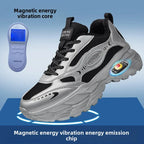 40-Silver Grey Warm Sports Shoes with Electric Massage & Vibration