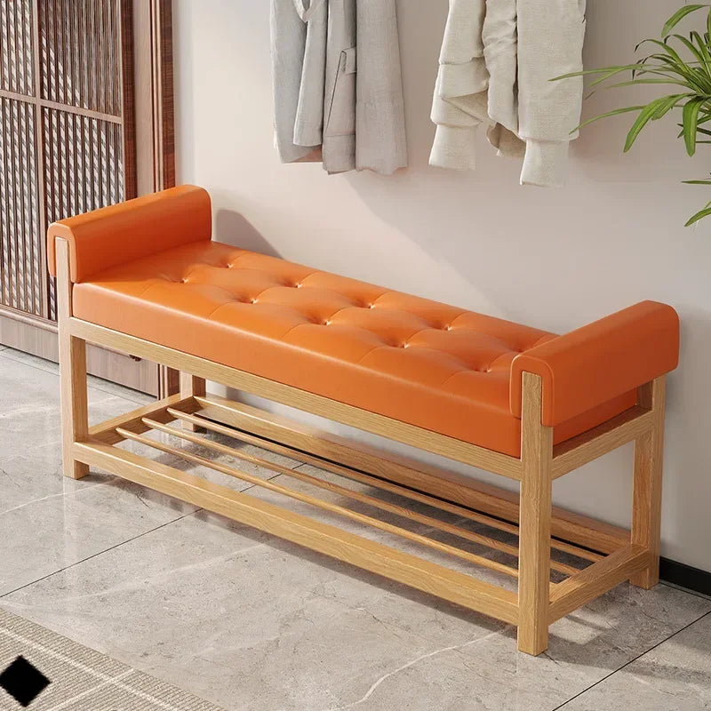 Bedroom Entryway Bench, 100cm, Hidden Shoe Storage