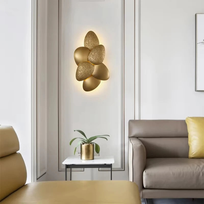 Gold Plated LED Wall Light Warm Glow for Home