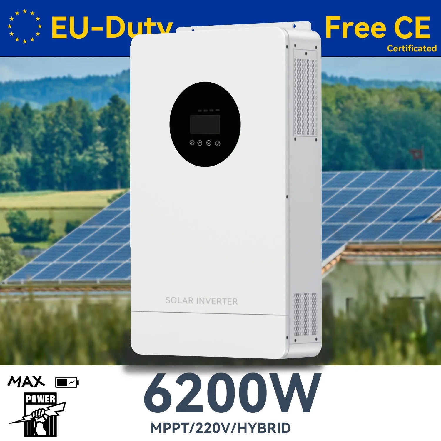 1.5KW Hybrid Solar Inverter 220V Single Phase Built-in MPPT 120A | 24V/48V Compatible