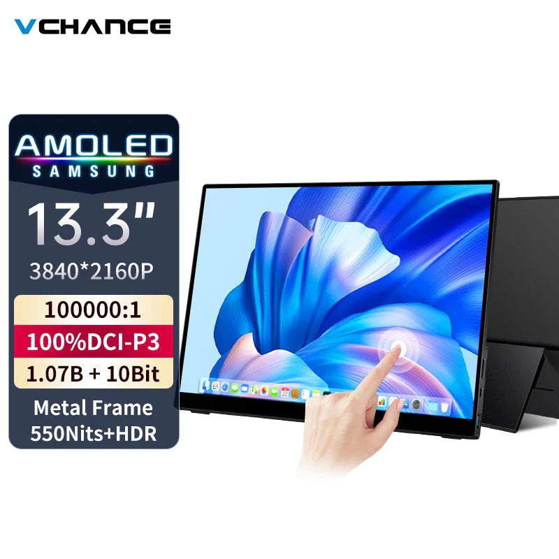 13.3" 4K OLED Touchscreen Monitor with HDR for Gaming