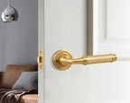Brass Bathroom Lock Handle, Striped Design, No Ring