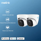 2-Pack 4K PoE Outdoor Security Cameras with Person Detection