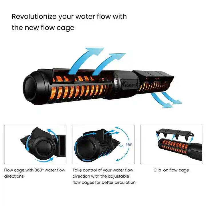 Saltwater Aquarium Wavemaker Pump Adjustable Crossflow Circulation with Smart Controller