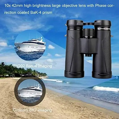 10x42 Waterproof Binoculars with ED Glass & BaK4 Prism – Clear View for Bird Watching & Travel